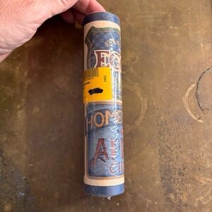 Rosedale Wallpaper Border Blue  5 Yards Country Store Signs Eggs Apple VGT‎ New